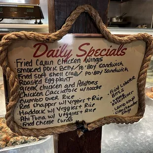 The daily specials