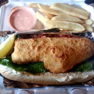 Walleye Po Boy Sandwich