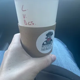 Hot Coffee with lavender, vanilla, brown sugar, cinnamon, and maple. With whip cream. Amazing.