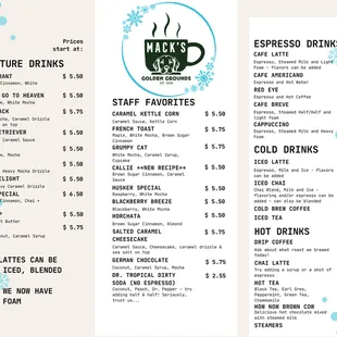 January 2025 Menu