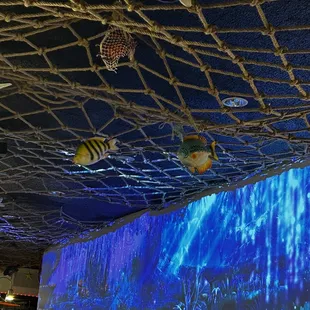 Very decorated interior with cool visuals.