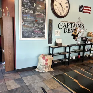a table and chairs in a restaurant
