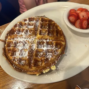 Waffle with strawberry