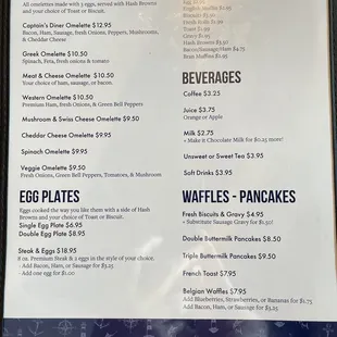 Breakfast menu