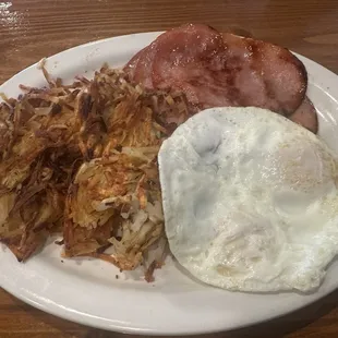 Eggs ham and hash