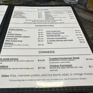 menu