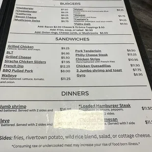 menu