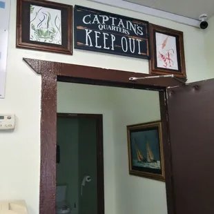 Captains Quarters....hints: restroom. Cute!