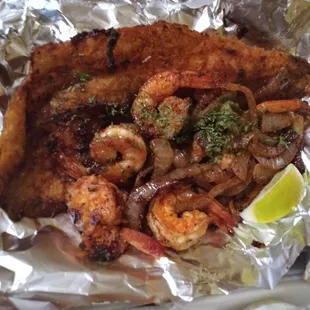Grilled fish &amp; shrimp. Very tastee.