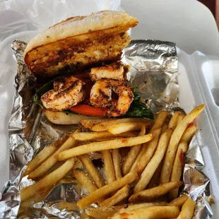 1/2 Blackened Shrimp Poboy - easily the best one I&apos;ve ever had.  We live in Galveston, so I&apos;ve had more than a few.