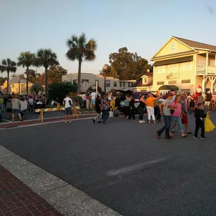 outside