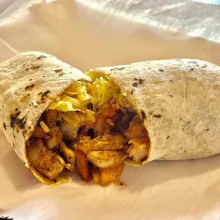 Cajun shrimp wrap