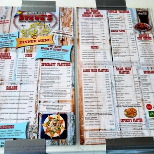 The menu outside at the to-go area.