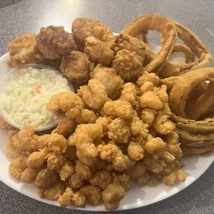 Scallops and baby shrimp