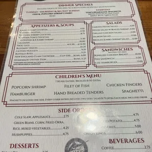 menu
