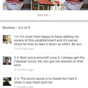 a screenshot of a customer's profile