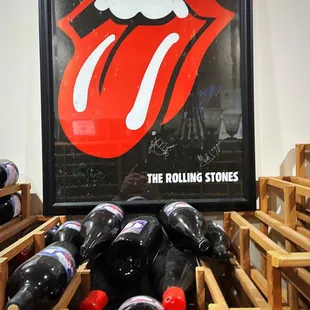 the rolling stones logo on the wall