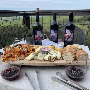 Wine and cheese platter
