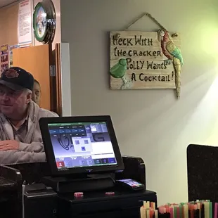 a man sitting at the bar