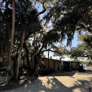 Sits back off the road