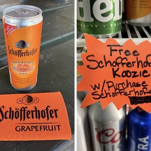 Free Koozie when you buy a Schofferhofer