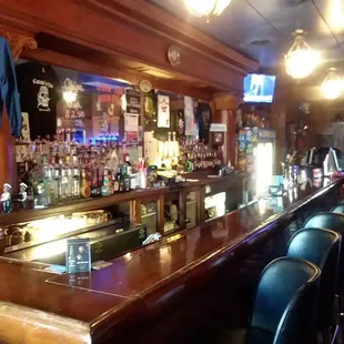 Our beautiful wooden bar.