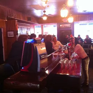 people sitting at the bar