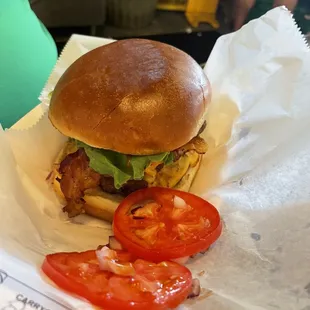 Double cheeseburger with bacon