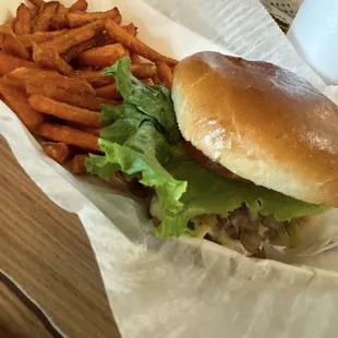 Spicy Jalapeño Burger &amp; Sweet Potato Fries