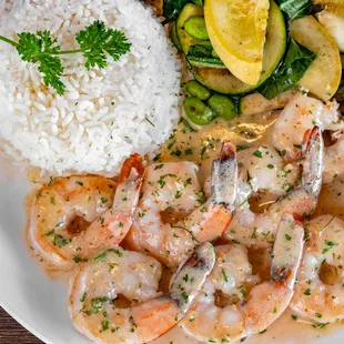 Shrimp Plate with Beurre Blanc Sauce