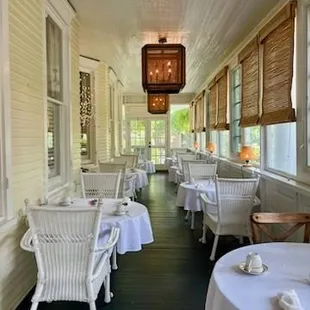 Climate controlled porch for breakfast.