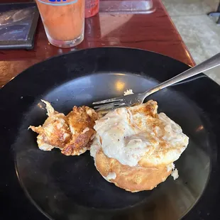 Biscuits and fried chicken