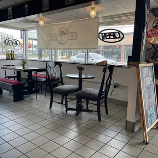 the inside of a restaurant