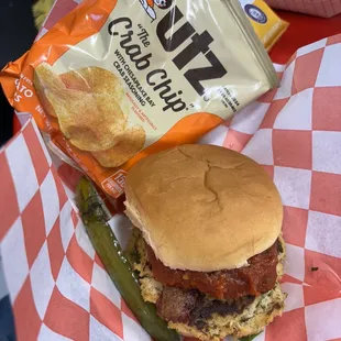 We Be Jammin' with tomato jam, mozzarella and bacon