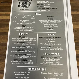 menu