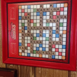 The scrabble menu
