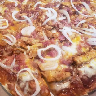 Bbq chicken pizza add bacon