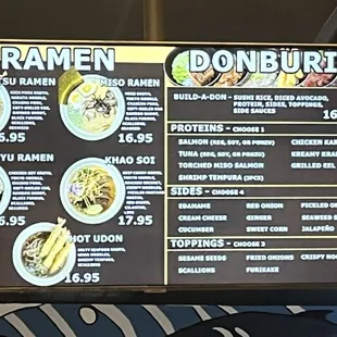 Ramen &amp; Donburi Menu