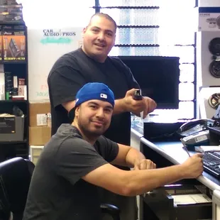 Pete and Bobby. Bobby tech searching the computer.