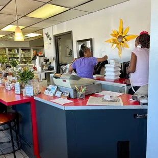 two women at the counter