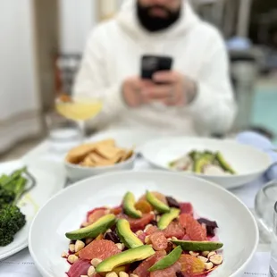 Beet, grapefruit, avocado salad