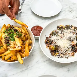 Truffle fry's and Brussels sprouts