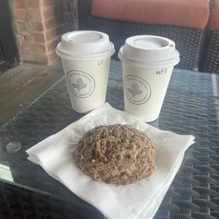 The yummy Coffee-Toffee cookie! So good!!!!! Look how huge it is, worth every cent!!