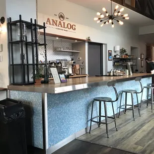 the interior of a coffee shop