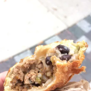 La gordaaaaaa empanada...ground beef, black beans, cheese, yum!