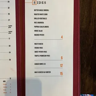 Sides Menu