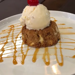Apple, cinnamon &amp; ice cream covered in caramel... can&apos;t go wrong.  Of course 3 shared