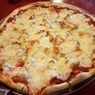 14 inch cheese n sausage