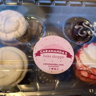 Funfetti , chocolate swirl, strawberry shortcake and red velvet cupcakes