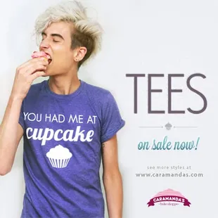 Caramanda's Cupcake Tees are on sale now! See more styles at www.caramandas.com/t-shirts/